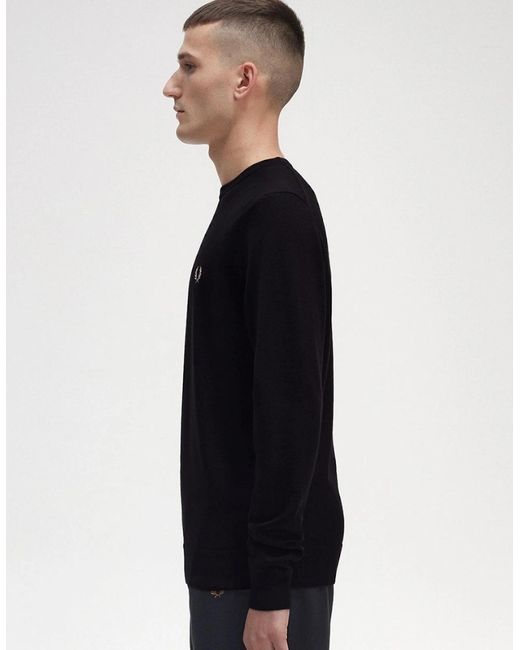 Fred Perry Blue Classic Crewneck Jumper for men