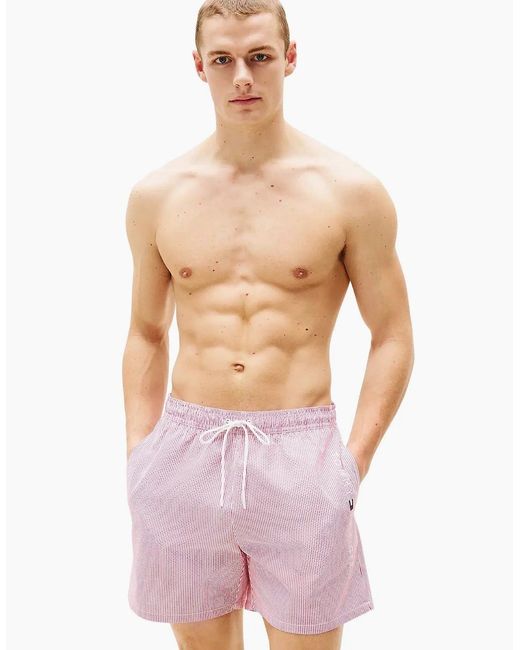 Tommy Hilfiger Pink Original Stripe Mid Length Swim Shorts, Ithaca/Medium for men