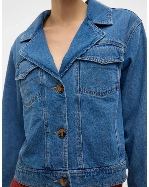 Vero Moda Blue Sofie Long Sleeve Denim Jacket Denim