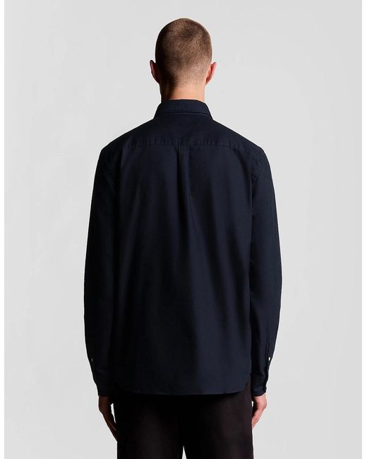 Lyle & Scott Blue Cotton Button Down Oxford Shirt for men