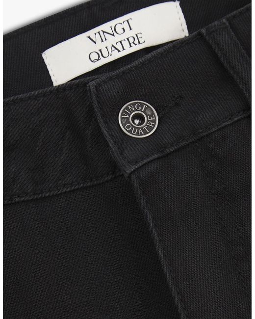 Vingt Quatre Denim Black Vingt Quatre Taper Fit Washed Jeans for men