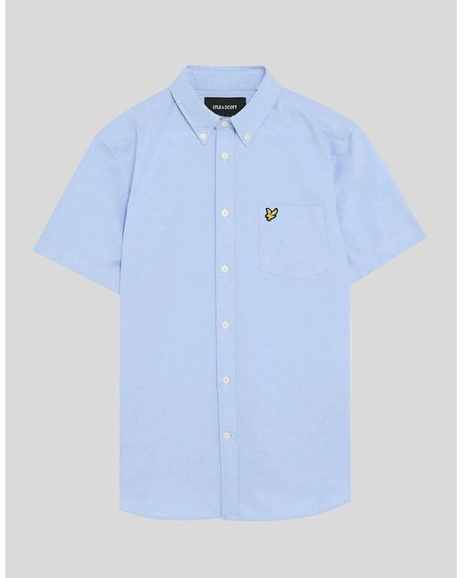 Lyle & Scott Blue Short Sleeve Oxford Shirt for men