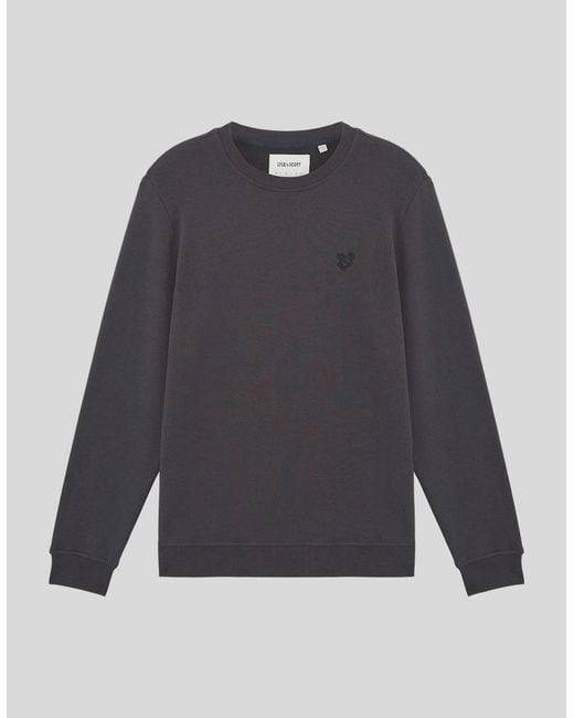 Lyle & Scott Gray Superfine Cotton Crew Neck Sweatshirt for men