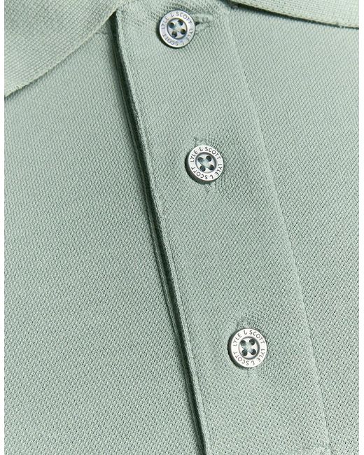 Lyle & Scott Green Plain Polo Shirt Cold Mint for men