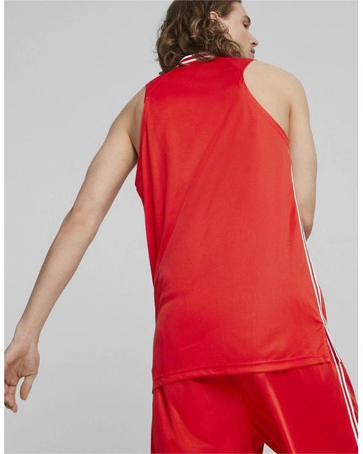 PUMA Red Hoops Team Game Performance Basketball Jersey for men