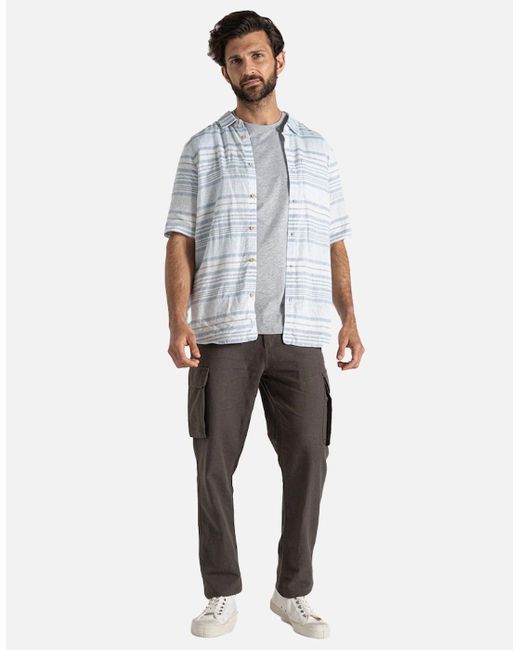 Craghoppers White Cartwright Stripe Short-Sleeved Shirt for men