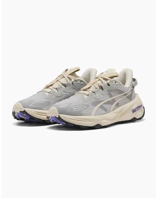 PUMA White Fast Trac Nitro 3 Gore-Tex Off Road Trail Running Shoes