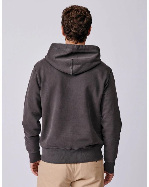 aubi Gray Baildon Zip Neck Hoody for men