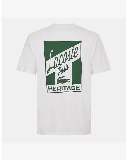 Lacoste White Crocodile Print Graphic Backpack for men