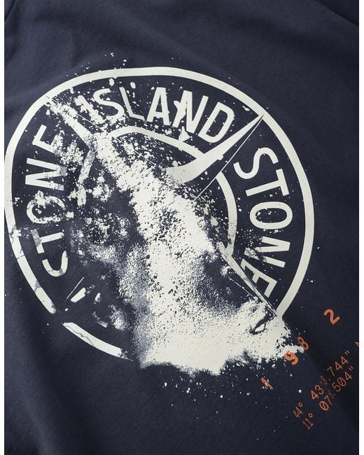 Stone Island Blue Branded 2100001 T Shirt for men