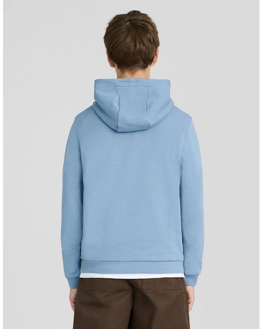 Lyle & Scott Blue Brush Back Hoodie for men