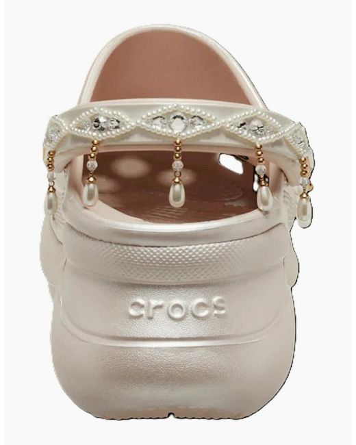 CROCSTM Natural Bedazzled Platform Shuv Clogs