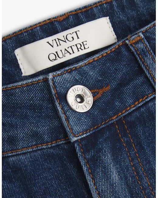 Vingt Quatre Denim Blue Vingt Quatre Straight Fit Mid Jeans