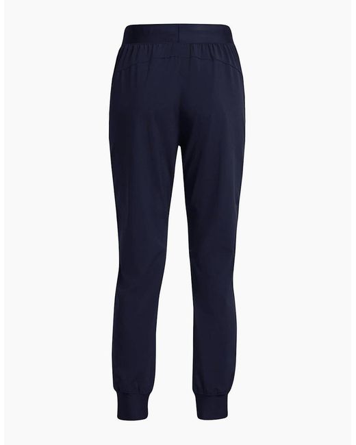 Under Armour Blue Rise Solid Patterned High Rise Track Pants