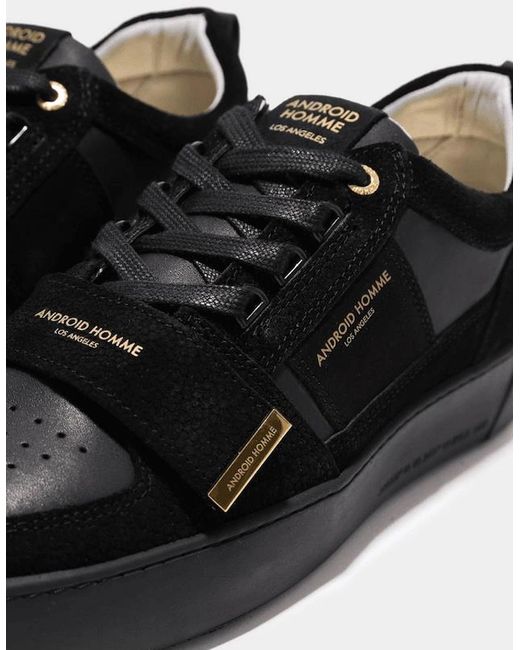 Android Homme Black Point Dume Strap Jumbo Stingray Suede & Hardware Trainer for men