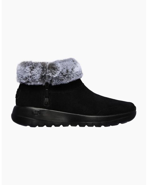 Skechers Black On The Go Joy Savvy Wide Fit Ankle Boots