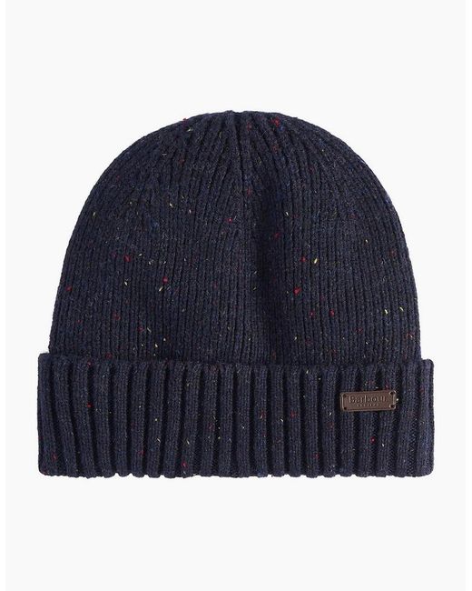 Barbour Blue Carlton Fleck Beanie & Scarf Set