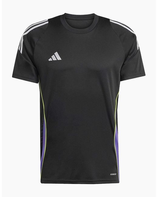 Adidas Black Tiro Crew Neck Slim Fit Short Sleeve Jersey for men