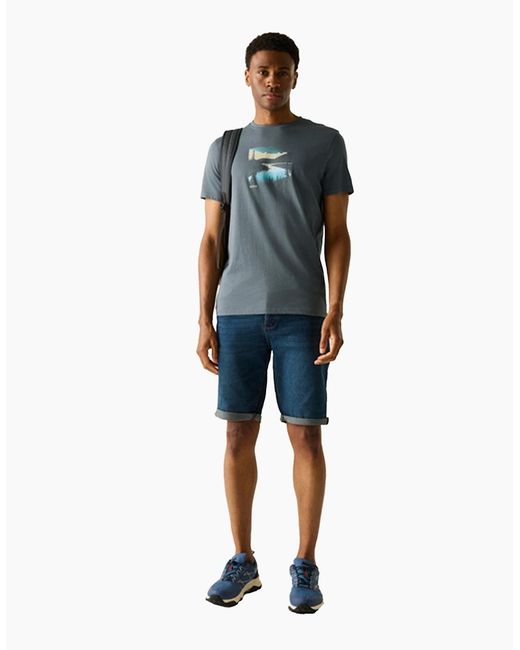 Regatta Blue Breezed Graphic T-Shirt for men