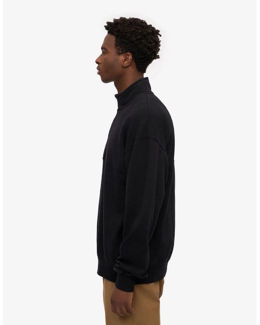 COLORFUL STANDARD Black Organic Quarter Zip Sweatshirt for men