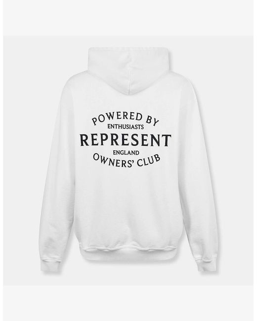 Represent White Relaxed Fit Pullover Hoodie for men