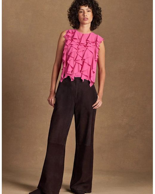 Ro&zo Pink Frill Front Top