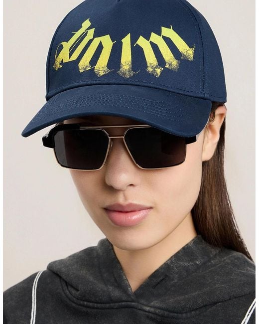 Palm Angels Blue Big Neck Logo Cap for men