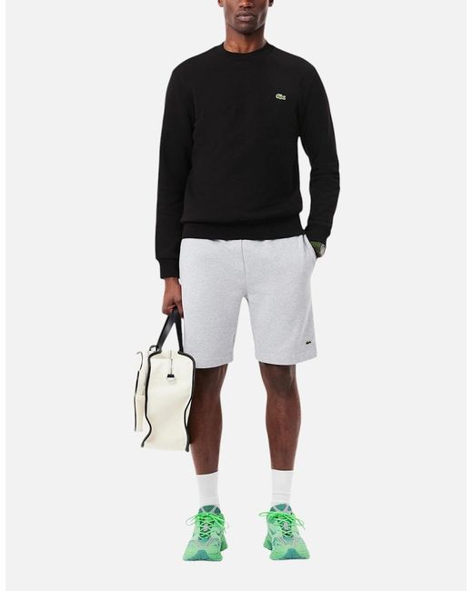 Lacoste Black Fleece Crew Neck Sweatshirt Knitted Jumper Long Sleeve Sweat Tops for men