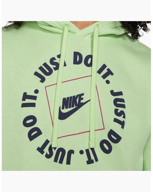 Nike Green Fleece Hoodie Jdi Pullover Long Sleeve Winter Hooded Sweatshirts for men