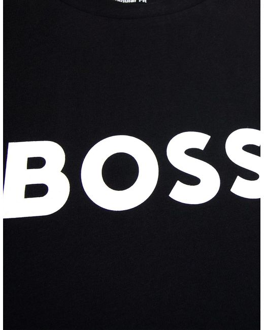 Boss Black Organic-Cotton T-Shirt With Contrast Logo 001 for men