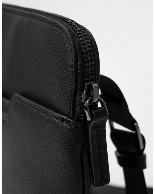 ARMANI EXCHANGE Black Slim Envelope Messenger Bag for men