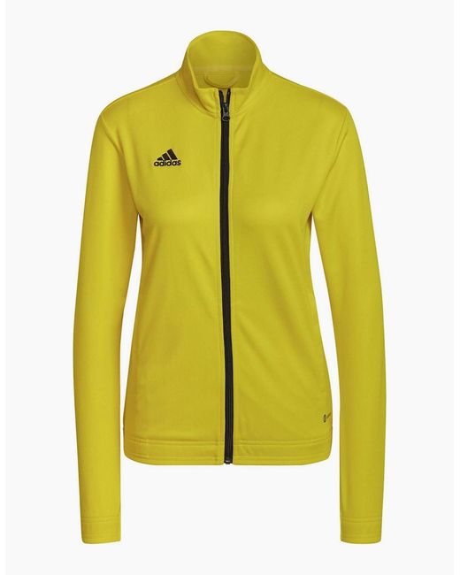 Adidas Yellow Funnel Neck High Collar Long Sleeve Jersey Athletic Top