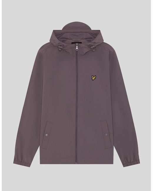 Lyle & Scott Purple Water Resistant Hooded Jacket for men