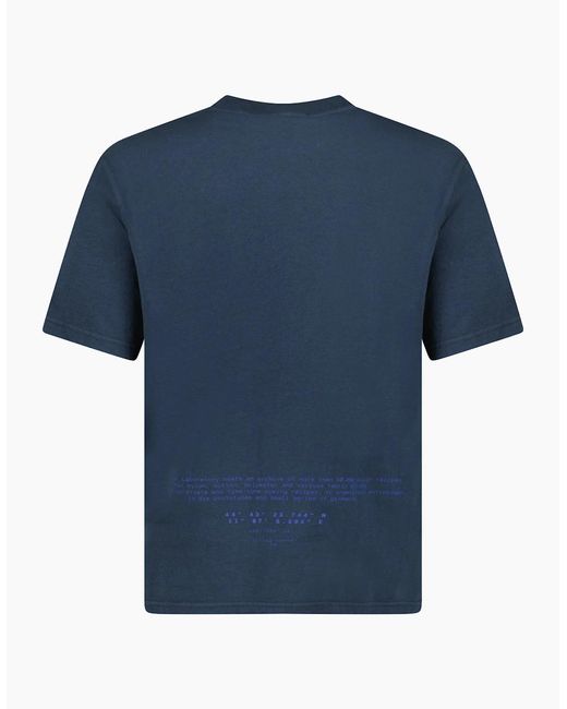 Stone Island Blue Compass-Print Crewneck T-Shirt for men