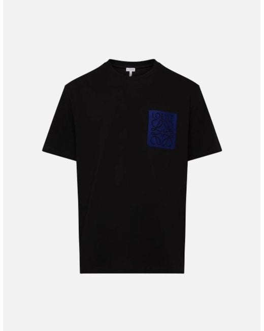 Loewe Black Anagram Fake Pocket T-Shirt for men