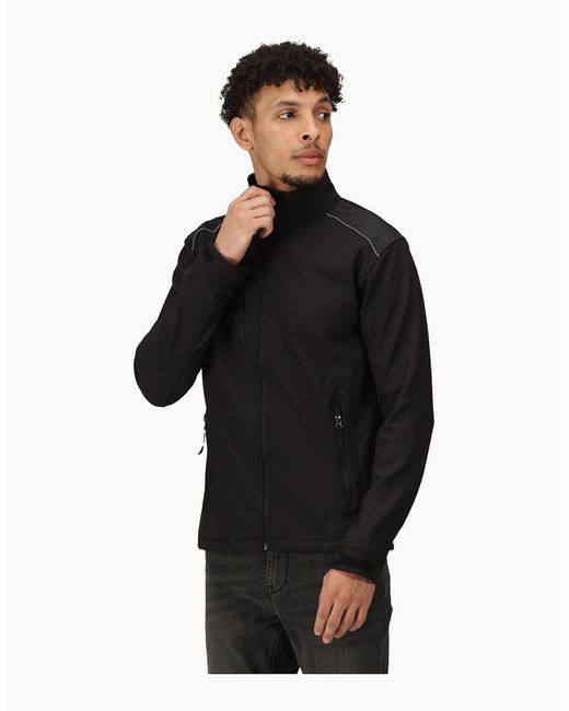 Regatta Black Sandstorm Workwear Softshell Jacket for men