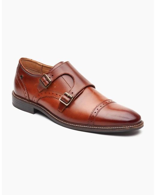 Base London Brown Henley Monk Shoes for men