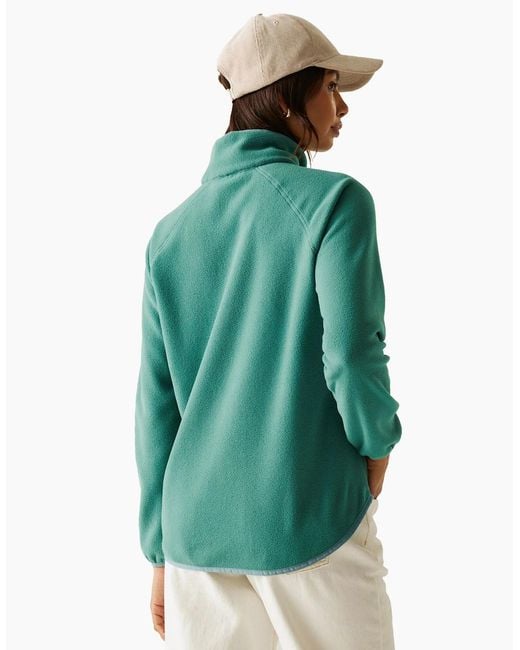 Regatta Green Ladies Frankie Quarter Zip Fleece Top