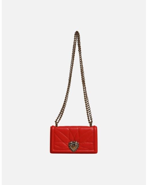 Dolce & Gabbana Red Devotion Quilted Crossbody Phone Bag