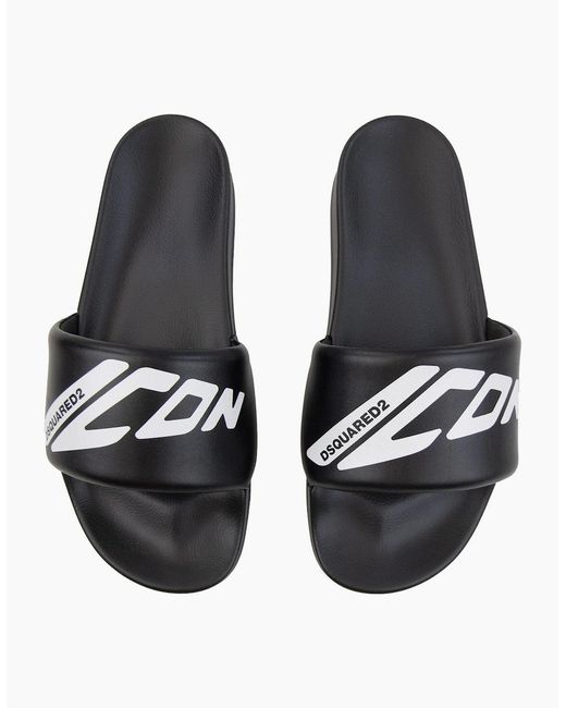 DSquared² Black Icon New Generation Slides for men