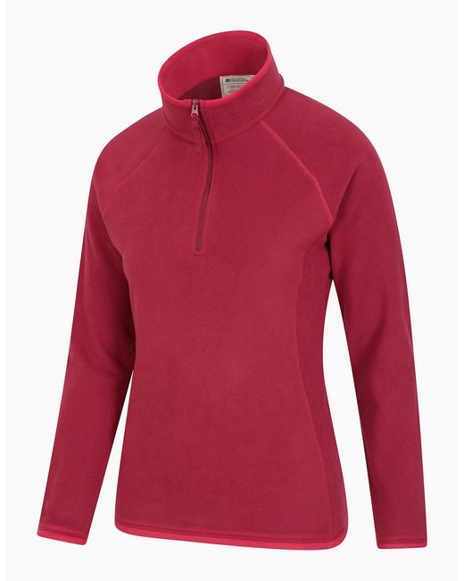 Mountain Warehouse Red Ladies Montana Half Zip Fleece Top