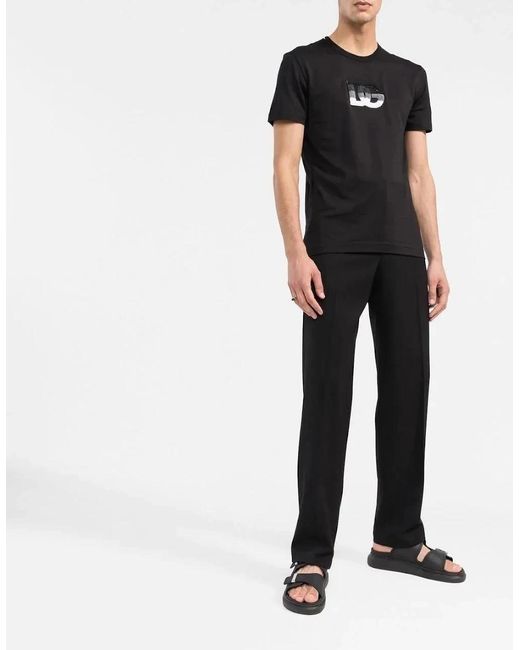 Dolce & Gabbana Black Logo Patch T-Shirt for men
