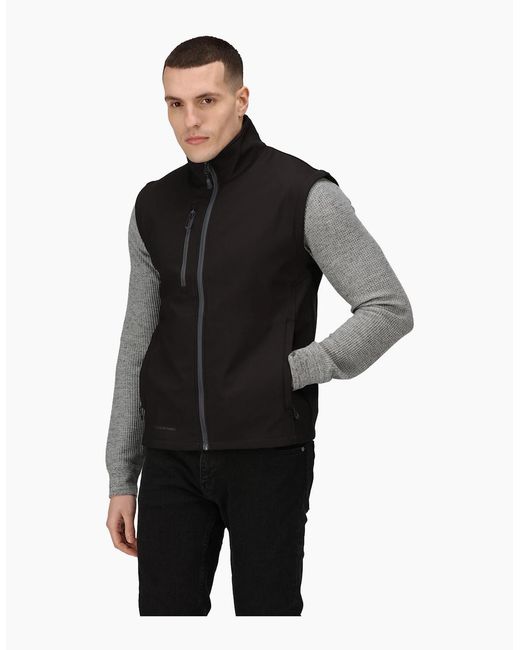 Regatta Black Professional Softshell Recycled Body Warmer for men
