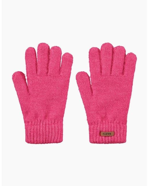 Barts Pink Witzia Comfy Knitted Fleece Lined Gloves