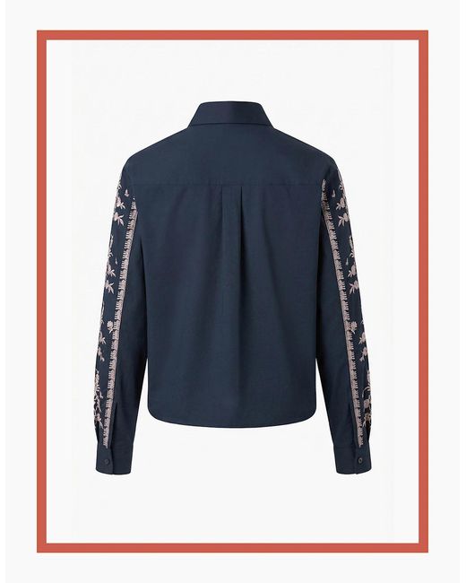 Nooki Design Brown Sienna Embroidered Cropped Shirt