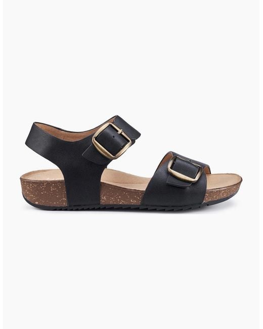 Hotter Black Tourist Ii Sandals