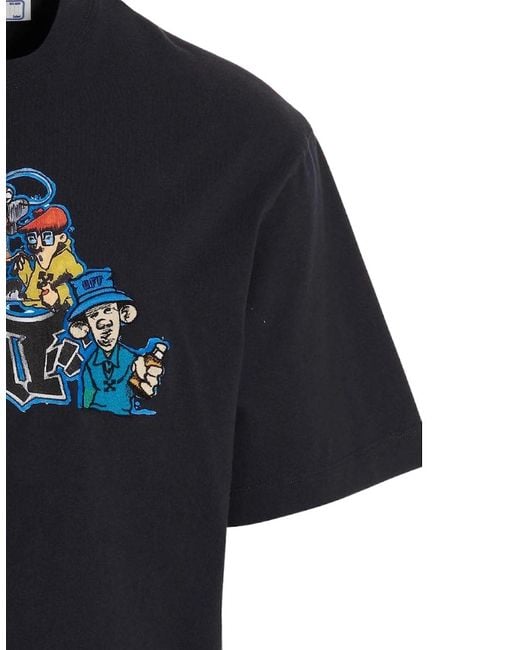 Off-White c/o Virgil Abloh Blue Graff Pupp Over Skate Short Sleeve Tee Outerspace for men