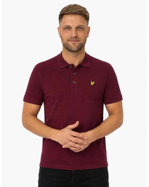 Lyle & Scott Red Lyle & Scott Plain Polo Shirt Burgundy for men