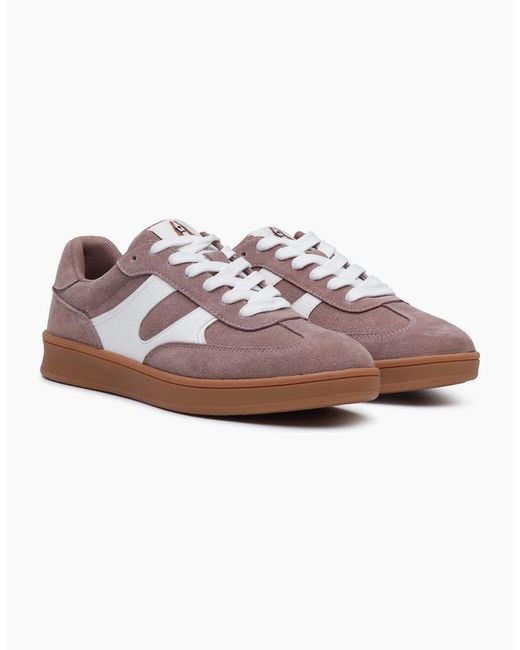 Hush Puppies Pink Maura Suede Stone Trainers