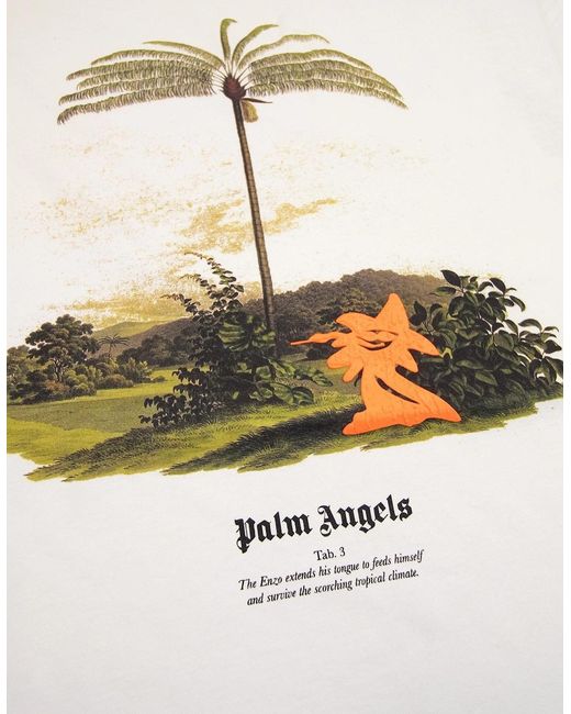 Palm Angels White Enzo From The Tropics T Shirt for men